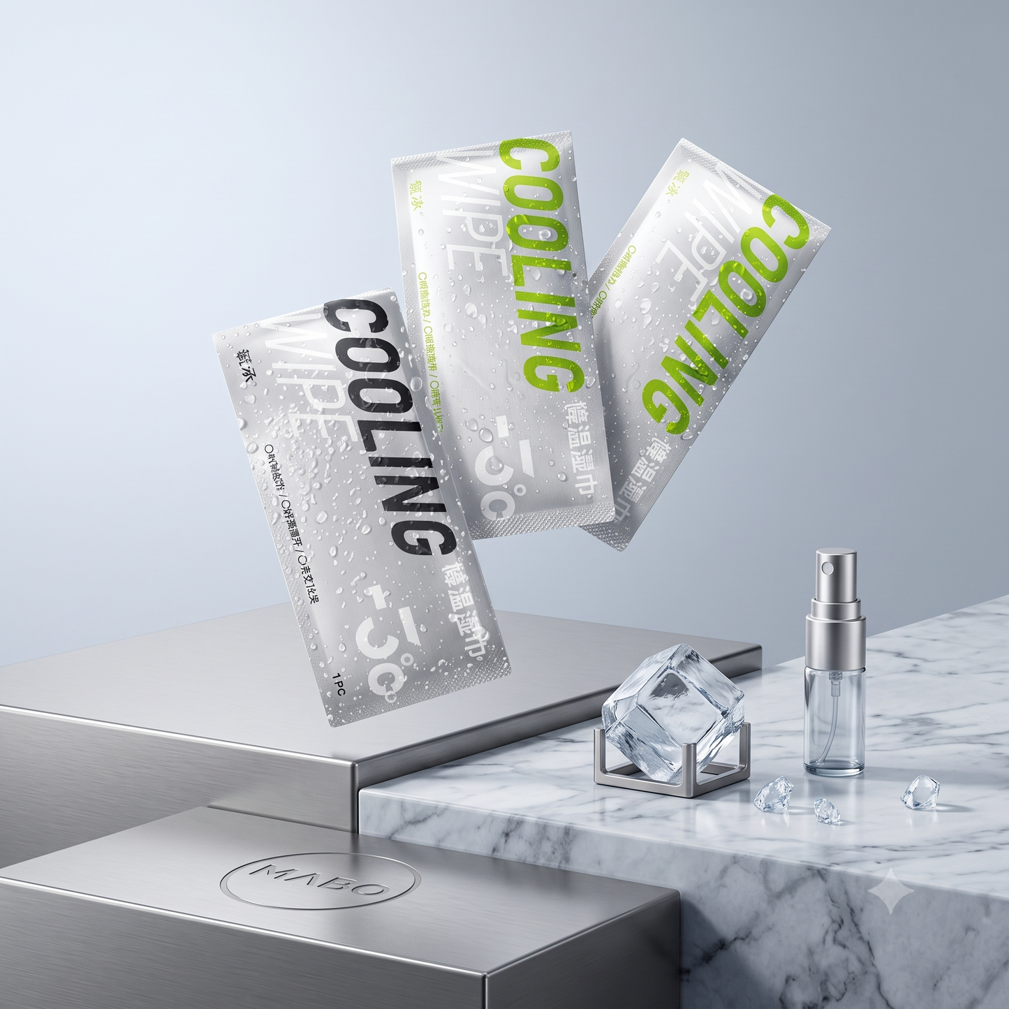 Oxy-Cool Portable Sports & Fitness Cooling Sweat Wipes (Towel-Sized Sheets) viinis