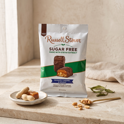 Russell Stover Peanuts, Caramel & Nougat Chocolate (85g) viinis