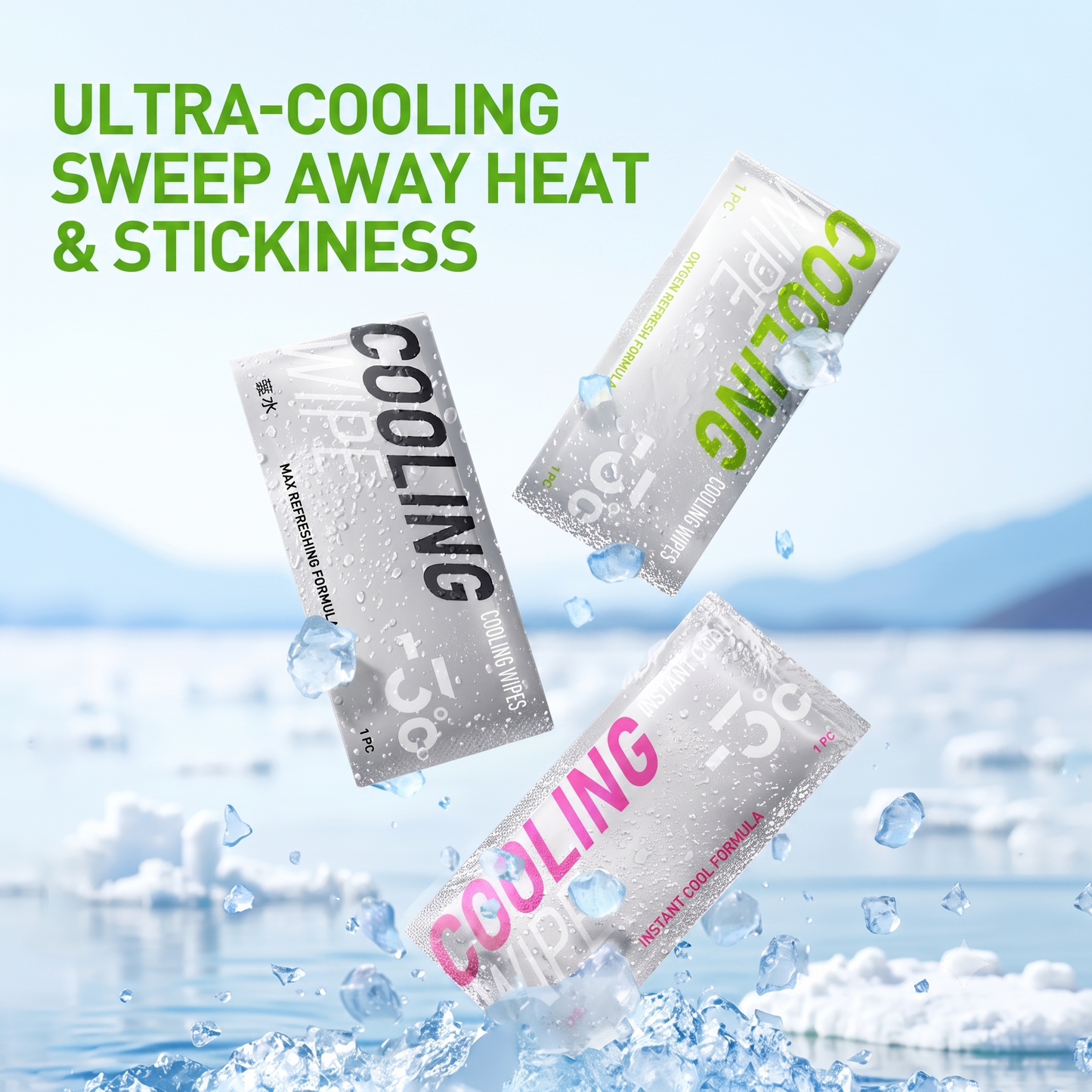 Oxy-Cool Portable Sports & Fitness Cooling Sweat Wipes (Towel-Sized Sheets) viinis