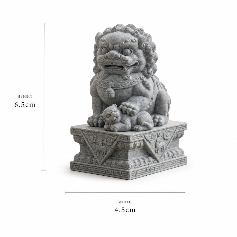 Auspicious Chinese Guardian Lions (Rui Shi) – Decorative Desktop Pair 【Prosperity & Protection】 Namoo-1